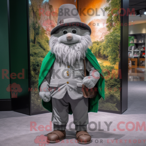 Grå Leprechaun Hat maskot...
