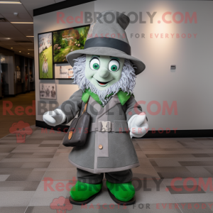 Grå Leprechaun Hat maskot...