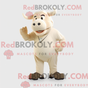 Beige Bull-mascottekostuum...
