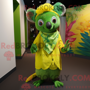 Lime Green Aye-Aye mascot...
