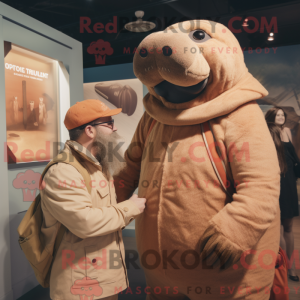 Tan Walrus-maskotdraktfigur...