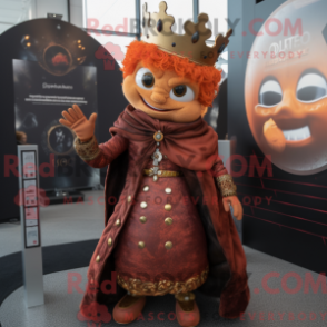 Maskotdräkt av Rust Queen med jacka och ringar - Drottning maskotar - REBROKO_285664 - RedBrokoly.com