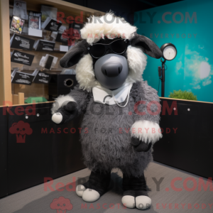 Gray Suffolk Sheep mascot...
