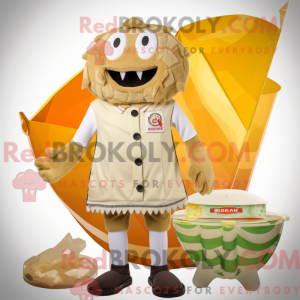 Beige Lasagne maskot...