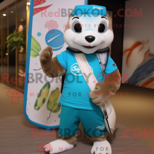 Cyan Frettchen Maskottchen...