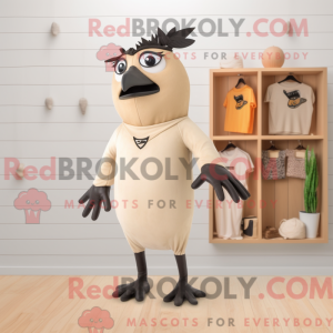 Beige Blackbird maskot...