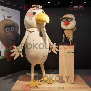 Beige Blackbird maskot...
