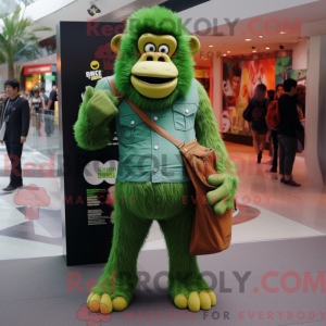 Grøn orangutang maskot...