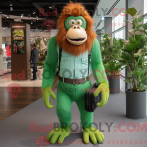 Grön orangutang maskot...