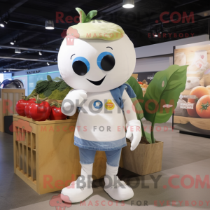 Hvid tomat maskot kostume...