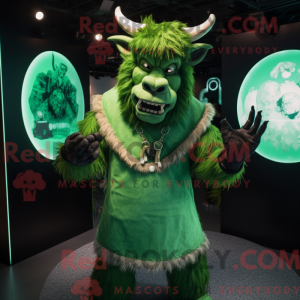 Grøn Minotaur maskot...