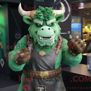 Grøn Minotaur maskot...