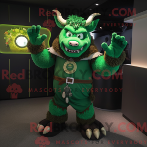 Grøn Minotaur maskot...