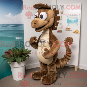 Brown Seahorse mascot...