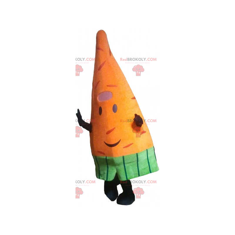 Mascotte di carota con pantaloncini - Redbrokoly.com