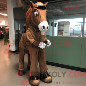 Brun Mare maskot kostume...