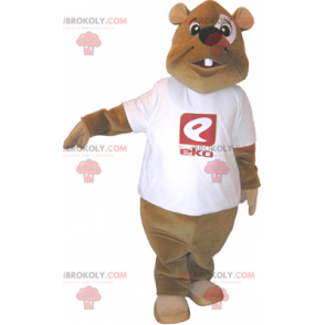 Beaver maskot med t-skjorte - Redbrokoly.com