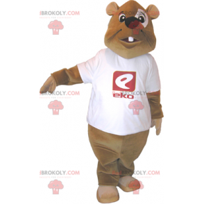 Bever mascotte met t-shirt - Redbrokoly.com