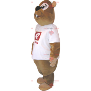 Bever mascotte met t-shirt - Redbrokoly.com