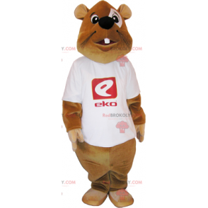 Beaver mascot with t-shirt - Redbrokoly.com