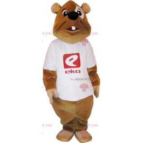 Bävermaskot med t-shirt - Redbrokoly.com