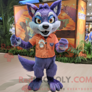 Postava maskota Purple Fox...
