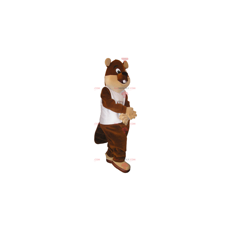 Mascote castor de olhos grandes - Redbrokoly.com