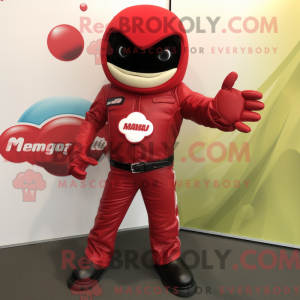 Rød Mango maskot kostume...