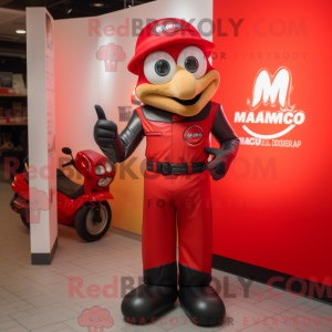 Rød Mango maskot kostume...