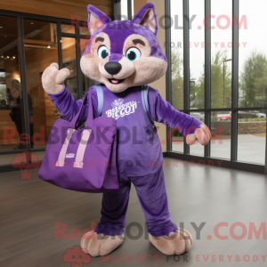 Lila Bobcat Maskottchen...