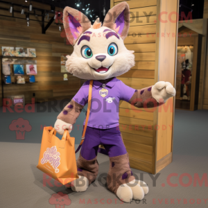 Lila Bobcat Maskottchen...