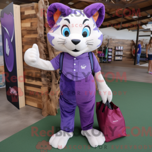 Lila Bobcat Maskottchen...