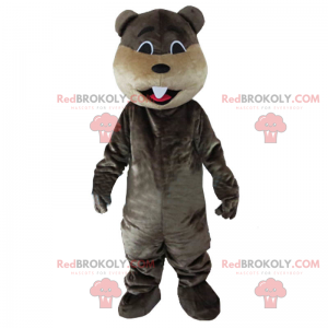 Dark brown beaver mascot - Redbrokoly.com