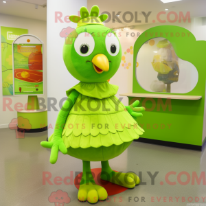 Lime Green Turkey mascot...