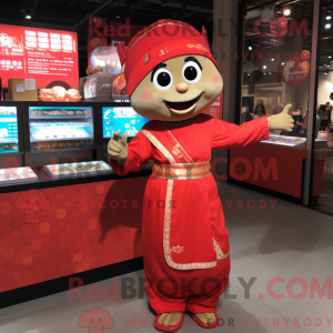 Red Pad Thai mascot costume...