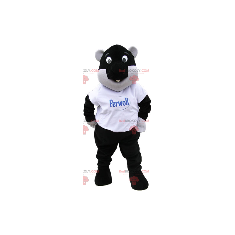 Mascotte de castor noir - Redbrokoly.com