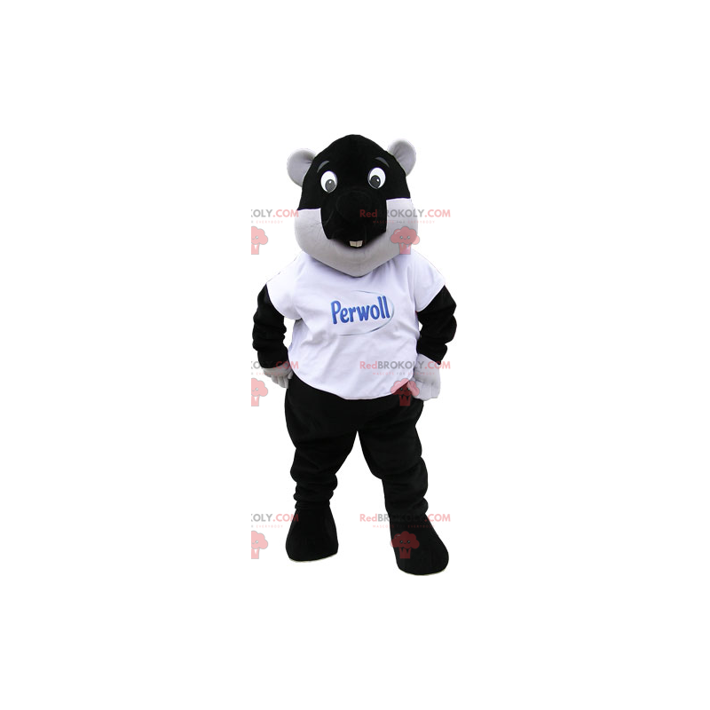 Mascotte zwarte bever - Redbrokoly.com
