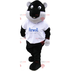 Sort bæver maskot - Redbrokoly.com