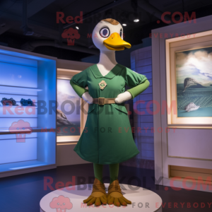 Olive Swan maskot kostume...