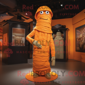 Orange Mumie maskot kostume...