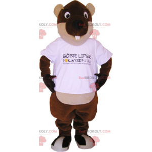 Bever mascotte ronde ogen - Redbrokoly.com