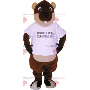 Mascota de castor ojos redondos - Redbrokoly.com