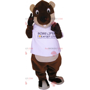 Mascota de castor ojos redondos - Redbrokoly.com