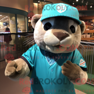 Turkis Otter maskot kostume...
