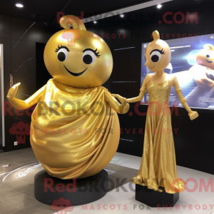 Gouden Gyro-mascottekostuum...