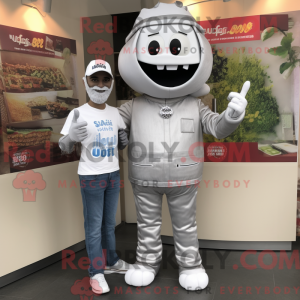Sølv Falafel maskot kostume...