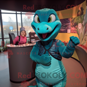 Teal Anaconda Maskottchen...