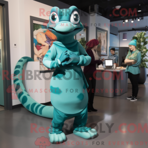 Blågrøn Anaconda maskot...