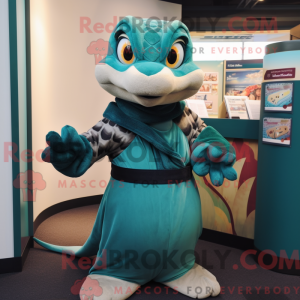 Teal Anaconda Maskottchen...