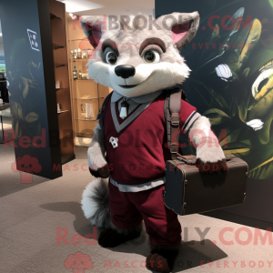 Maroon Civet maskot kostume...